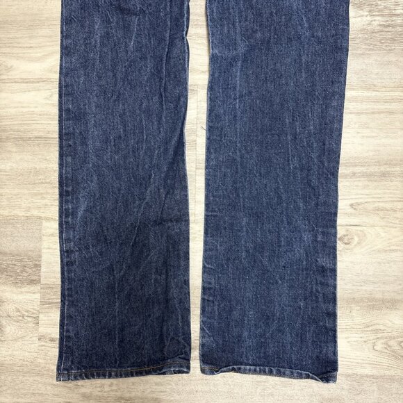 Vintage Plain Pockets Jean Men 33x34 Blue Bootcut Raw JC Penney Made in USA - Picture 4 of 10